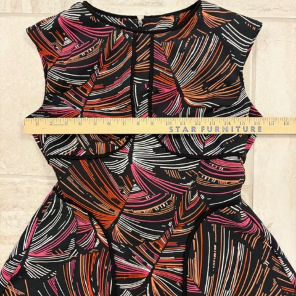 London Times Dress Womens Black Abstract Print Size 4 Fit & Flare Mod Preppy - Picture 10 of 11